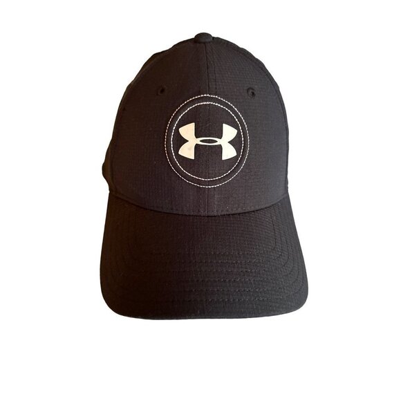 Under Armour Black Hat Cap Stretch Fit Size Medium / Large - Picture 1 of 7